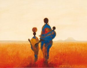 Mother and Children print by Tony Hudson