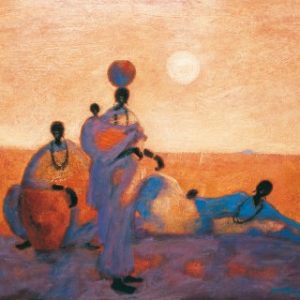 Figures in African Landscape print by Tony Hudson