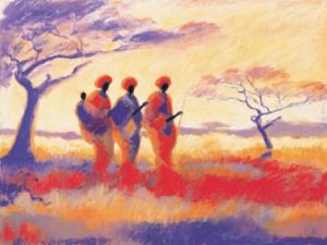 Zulu Women in Landscape print by Tony Hudson